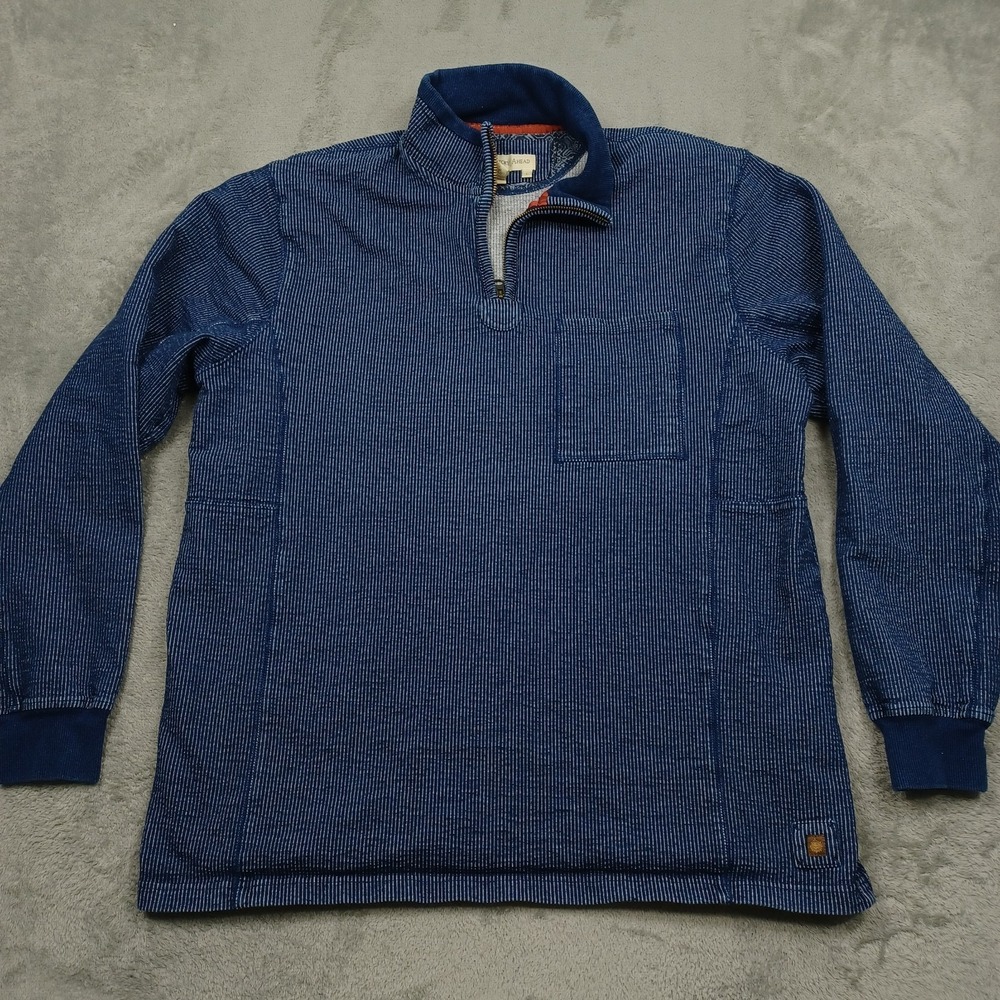 Territory Ahead Sweater Mens Large Blue 1/4 Zip Pullover Outdoor Casual